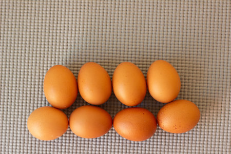 eggs with black dot background