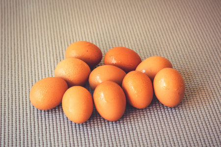 Cart and eggs with yellow background, Concept buying or selling eggs