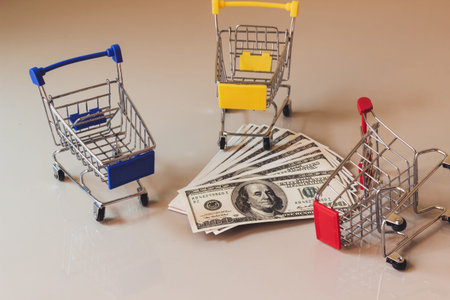 Concept shopping online, Buy and sell at department stores, Online products