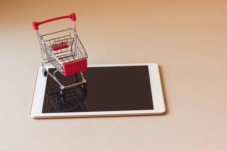 Concept shopping cart, Buy and sell at department stores, Online productsの写真素材