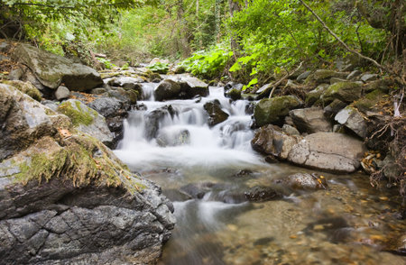 river in mountainの写真素材