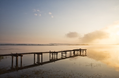 lake morningの写真素材
