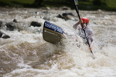 Kraljevo City, Serbia - July 25, 2010 - 8th European Junior Championships in kayak on wild waterのeditorial素材