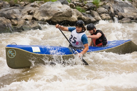 Kraljevo City, Serbia - July 25, 2010 - 8th European Junior Championships in kayak on wild waterのeditorial素材