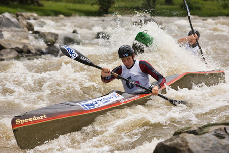 Kraljevo City, Serbia - July 25, 2010 - 8th European Junior Championships in kayak on wild waterのeditorial素材
