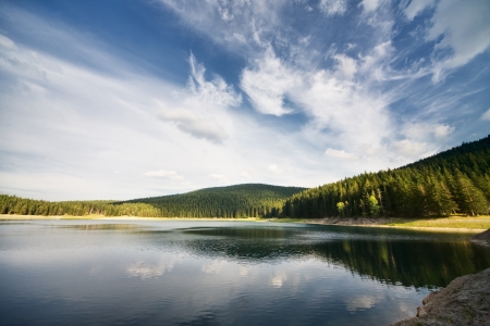 Majestic mountain lakeの写真素材