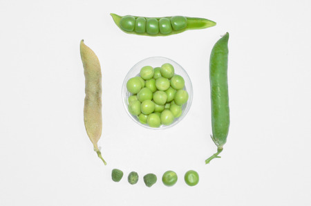 fresh and dried peas - pods and seedsの写真素材