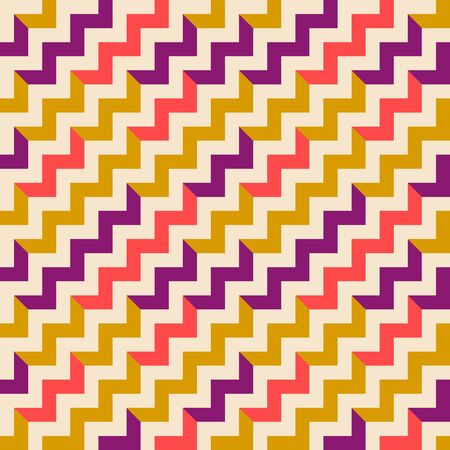 Vector seamless illustration of multicolor zigzag pattern. Colored geometric vector background.のイラスト素材