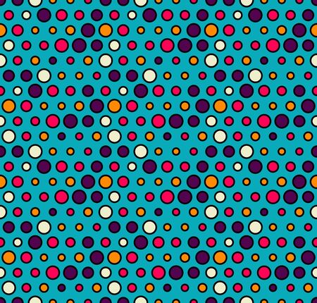 Vector seamless illustration of multicolor circles pattern. Colored geometric vector background.のイラスト素材