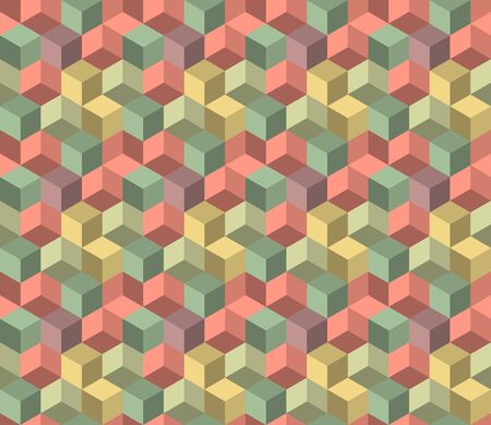 Seamless geometric wallpaper. Mosaic template pattern made of cubes. For any design purposes.のイラスト素材