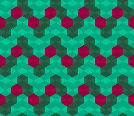 Colorful seamless pattern with hexagons. Low poly honeycomb geometric background.のイラスト素材