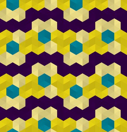Hexagon seamless pattern. Geometric abstract polygonal mosaic. Decorative backdrop for wallpaper, pattern fills, web page background, surface textures.のイラスト素材