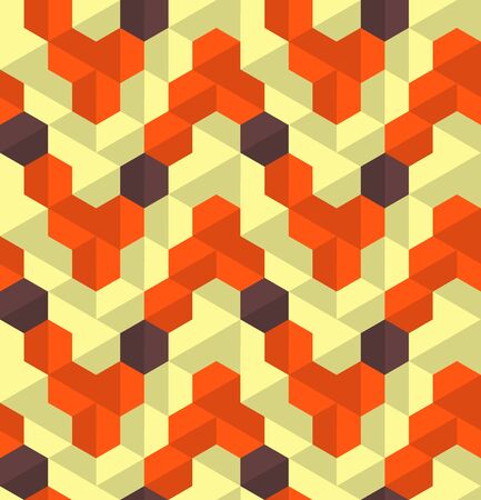 Abstract seamless background pattern with colorful hexagons. Mosaic texture for prints, textile, fabric, package, cover, greeting cards.のイラスト素材