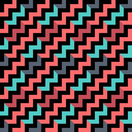 Abstract seamless zigzag pattern. Background design for prints, textile, fabric, package, cover, greeting cards.のイラスト素材