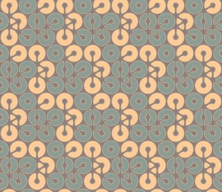 Vector abstract seamless pattern with circles of different colors. Textile background for package, cover, greeting cards.のイラスト素材