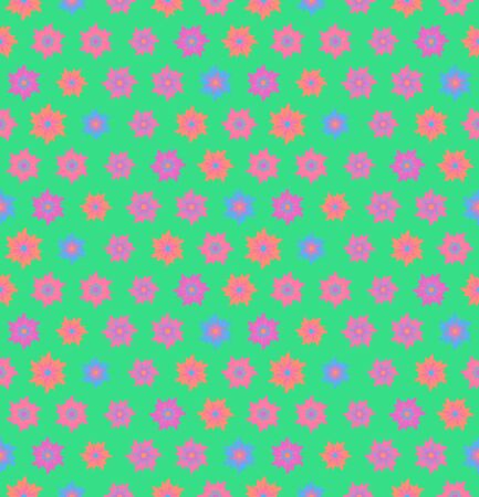 Colorful seamless pattern with flowers. Low poly geometric background.のイラスト素材