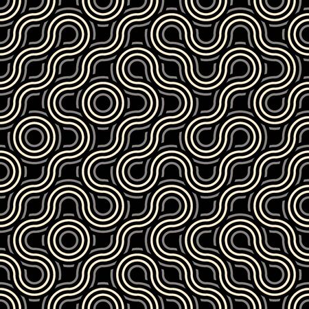 Colorful seamless psychedelic pattern with circling lines. Geometric background.のイラスト素材