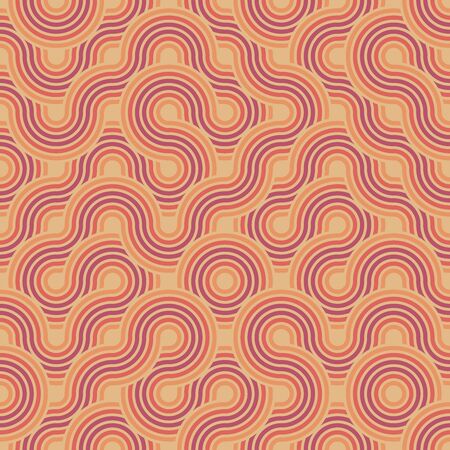 Colorful seamless psychedelic pattern with circling lines. Geometric background.のイラスト素材