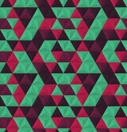 Vector seamless illustration of multicolor triangle pattern. Colored geometric vector background.のイラスト素材