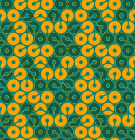 Colorful seamless pattern with circles. Path geometric background.のイラスト素材