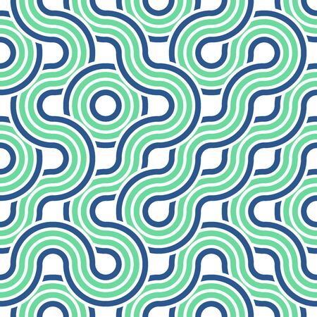 Colorful seamless psychedelic pattern with circling lines. Geometric background.のイラスト素材