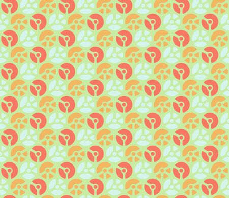 Colorful seamless pattern with circles. Path geometric background.のイラスト素材