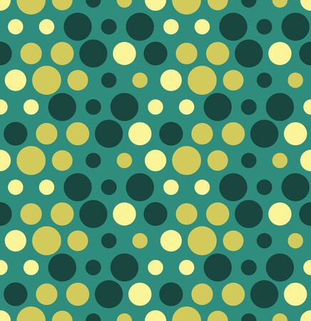 Vector abstract seamless pattern with circles of different colors. Textile background for package, cover, greeting cards.のイラスト素材