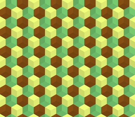 Vector abstract seamless pattern with cubes of different colors. Textile background for package, cover, greeting cards.のイラスト素材