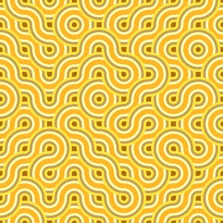 Abstract seamless circling lines pattern. Background design for prints, textile, fabric, package, cover, greeting cards.のイラスト素材