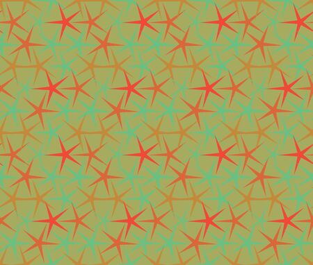 Vector abstract seamless pattern with hexagons of different colors. Textile background for package, cover, greeting cards.のイラスト素材