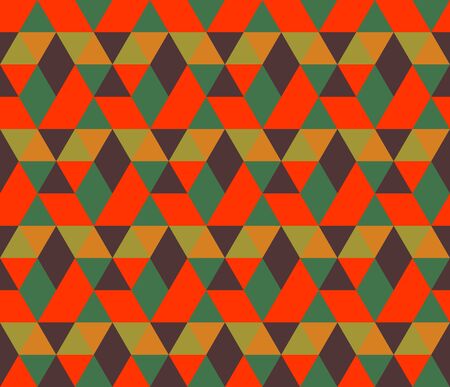 Vector abstract seamless pattern with triangles of different colors. Textile background for package, cover, greeting cards.のイラスト素材