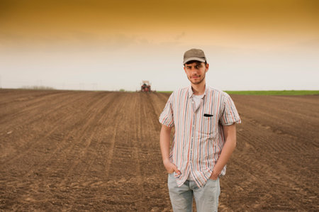 Planting soybean on field