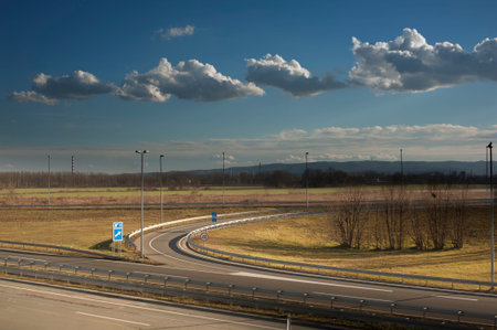 Empty highway on sunset