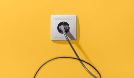White electric socket . European system.