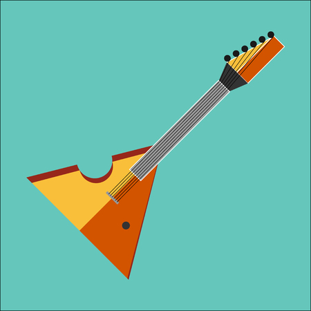 Guitar flat on a turquoise background iconのイラスト素材