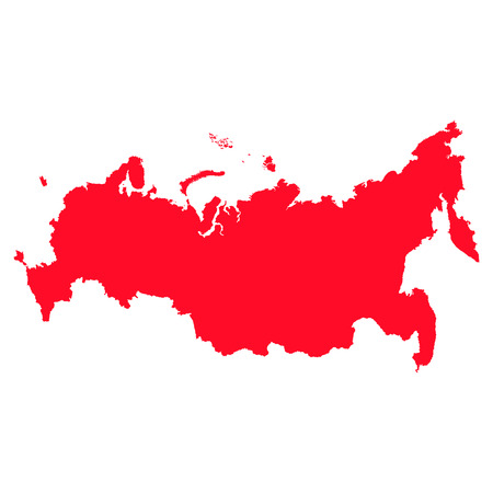 Map of Russia with a red filling. Vector image.のイラスト素材