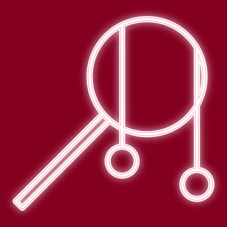 The image of Chinese bells. Icon with the effect of neon glow. The symbol of the Chinese new year. Vector image.のイラスト素材