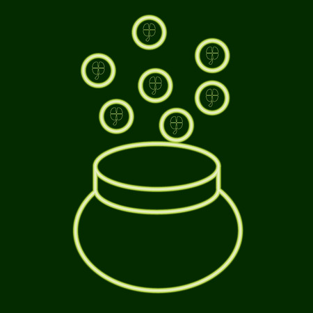 Pot with coins. St.Patrick's Day.のイラスト素材