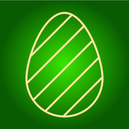 Icon easter egg with a pattern. Easter. Neon icon. Neon sign. Effect of neon glow. Vector Image.のイラスト素材