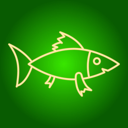 A fish icon . Easter. Neon icon. Neon sign. Effect of neon glow. Vector Imageのイラスト素材
