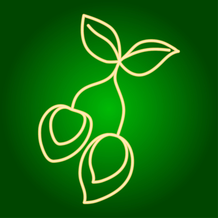 . Holiday Ugadi. Fine lines. Neon icon. Neon sign. Effect of neon glow. Vector Image.のイラスト素材