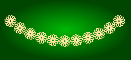 Icons of garlands of flowers. Holiday Ugadi. Fine lines. Neon icon. Neon sign. Effect of neon glow. Vector Image.のイラスト素材