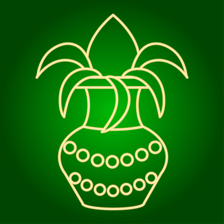 Icons of tamarind juice. Holiday Ugadi. Fine lines Neon icon. Neon sign. Effect of neon glow. Vector Image.のイラスト素材