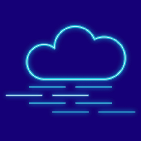 Weather. Clouds, fog. Icons with neon glow effect. Neon light. Vector image. Design element interfaceのイラスト素材