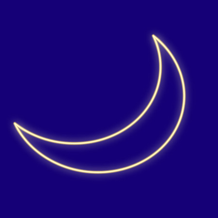 Moon Icons with neon glow effect. Neon light. Vector image. Design element, interfaceのイラスト素材