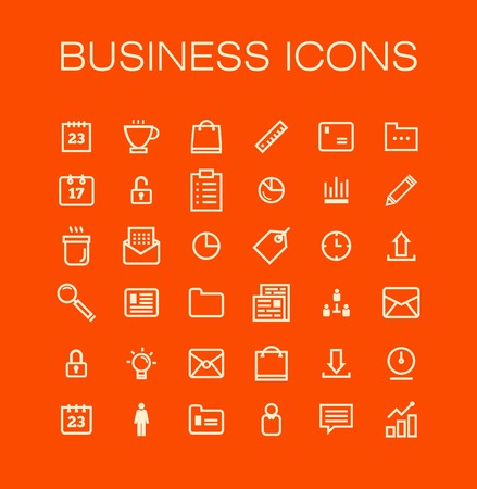 Vector business universal Outline Icons For Web and Mobile.のイラスト素材