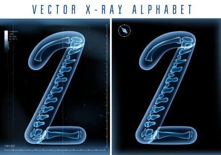 3D X-ray transparent alphabetのイラスト素材