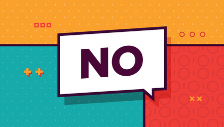 NO retro banner. Simple minimal typography phrase. Trendy flat geometric print with patterns. Creative stock decoration illustration Vectorのイラスト素材