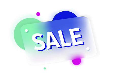 Sale. Simple banner with minimal phrase. Discount Banner. Discount offer price tag. Trendy flat geometric print. Creative vector stock decoration.のイラスト素材