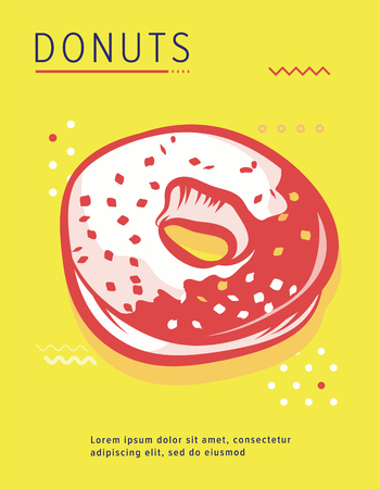 Donut poster with cool design. Vector stock illustration.のイラスト素材